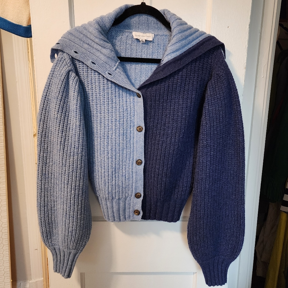 Something Navy Blue Colorblock Cardigan